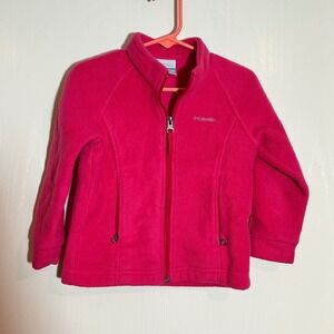 Columbia Toddler Girl's 3T Pink Fleece Full Zip Jacket Warm Comfy Coat